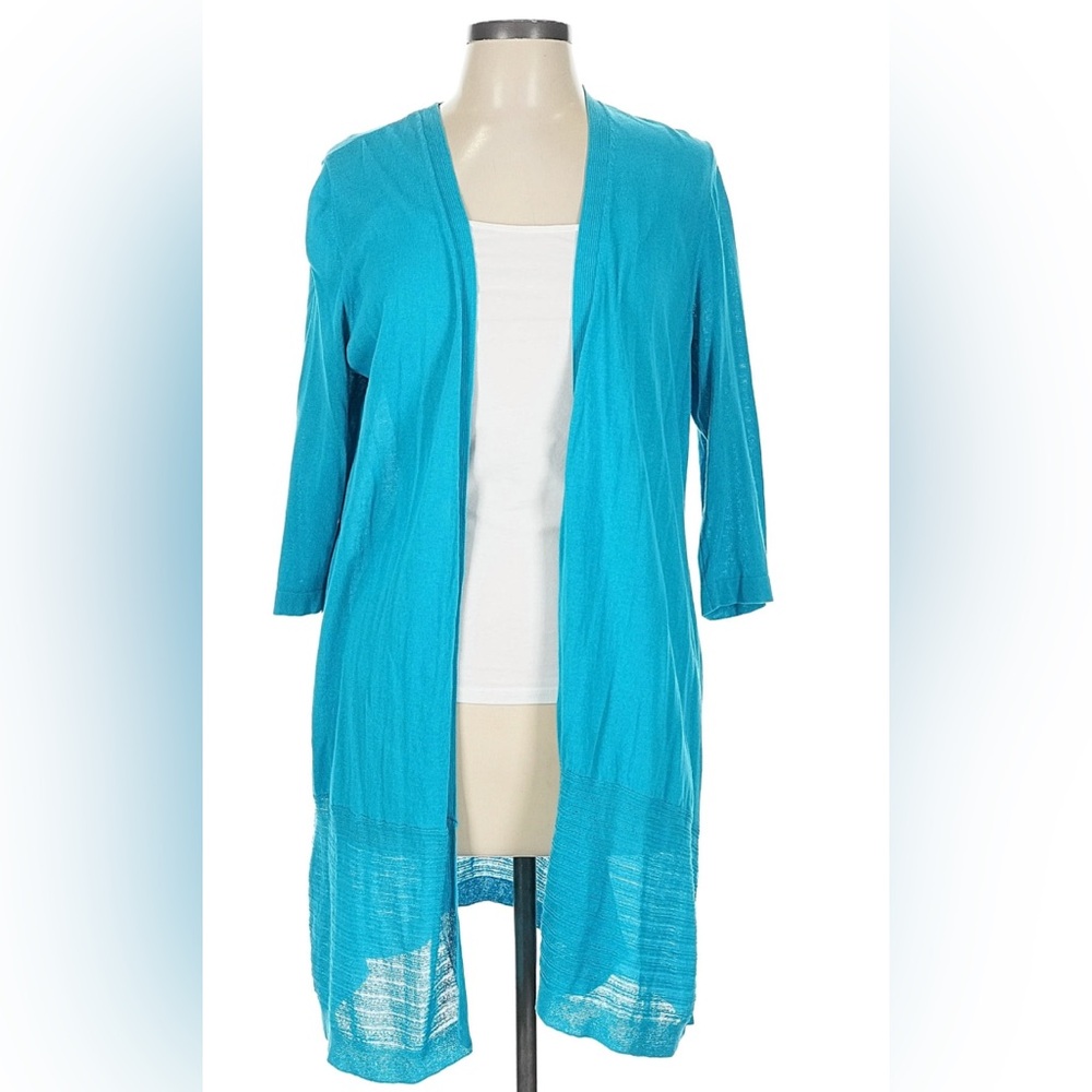 Chico's Vibrant Blue Open-Front Cardigan - Size 2 (Large)